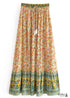 Boho Skirts in Esme Flower in Yellow Green For Women